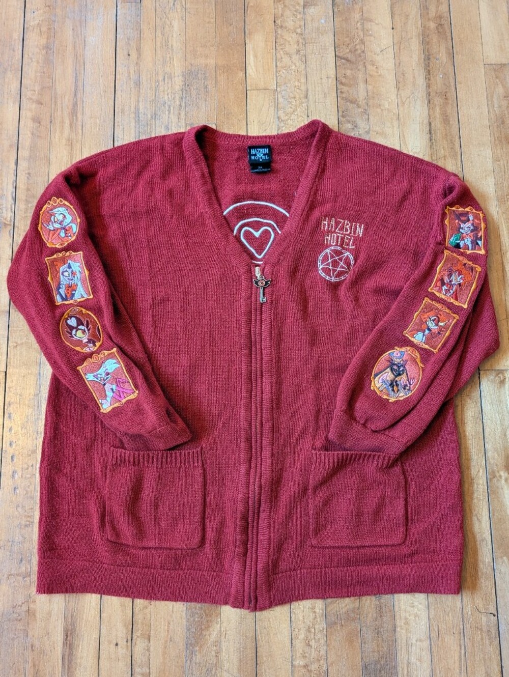 Hazbin Hotel Embroidered Cardigan Sweater 2x 1x A24 Hot Topic
